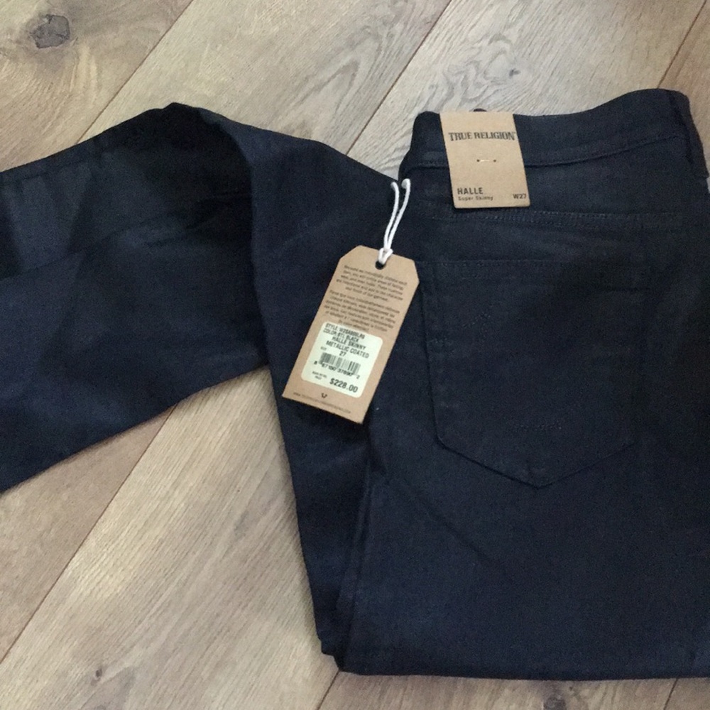 True Religion Halle coated black skinny size 27